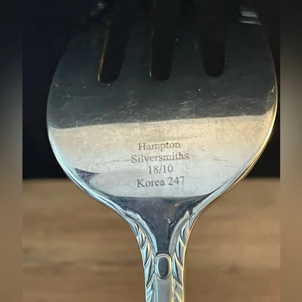 Hampton Silversmiths Stainless RACHELLE FROST Large Cold Meat SERVING FORK